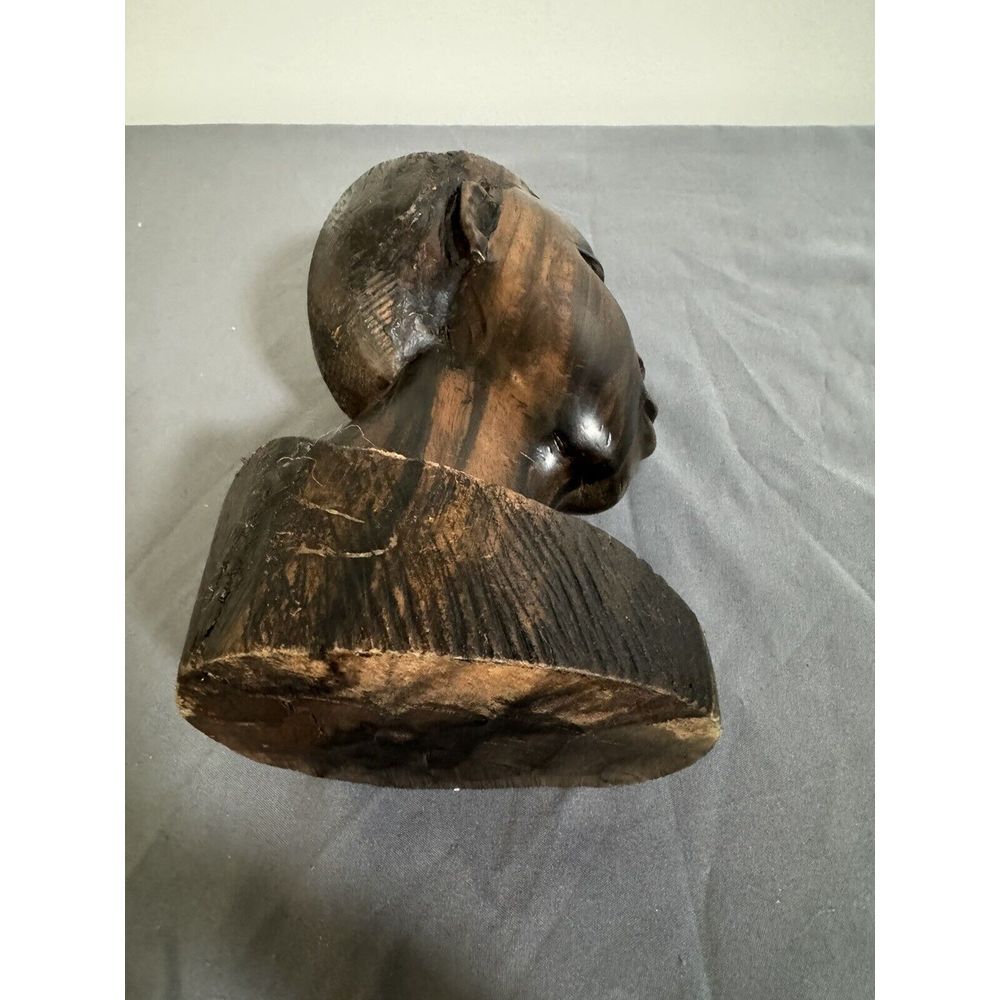 Vintage folk art wood Featuring woman's Head hand carved - Picture 9 of 9